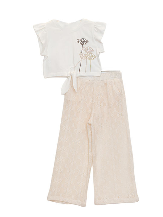 Kids Set with Pants Summer 2pcs White