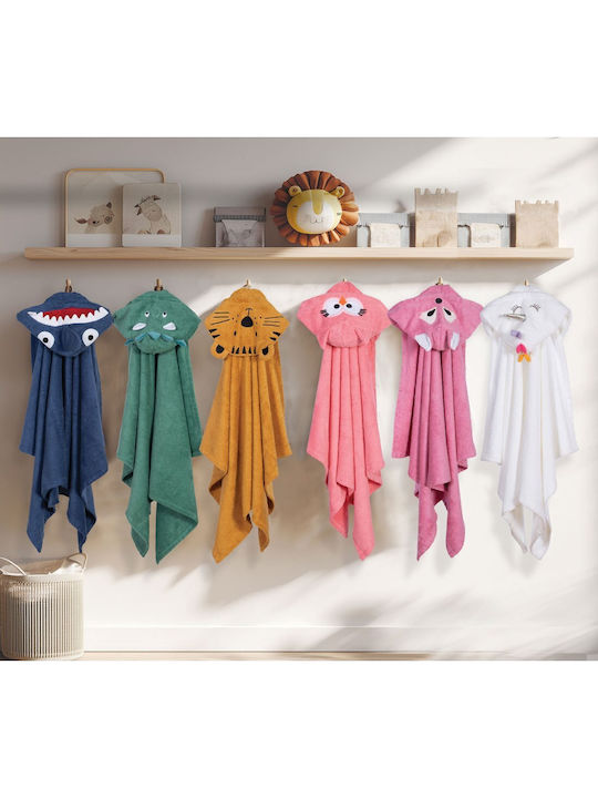 Nef-Nef Homeware Baby Bath Towel-Bathrobe With Hood Tiger Gold 70x120cm
