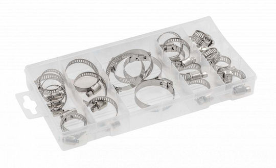 Set 40 Zinc-plated Steel 9mm Hose Clamps Hogert Ht8g512