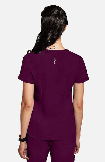 Healing Hands Female Medical Blouse Burgundy