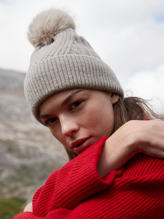 Beanie Unisex Căciulă cu Tricotaj Coastă în Culoare Bej