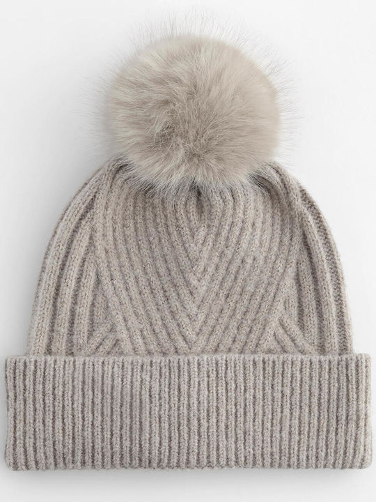 Beanie Unisex Căciulă cu Tricotaj Coastă în Culoare Bej