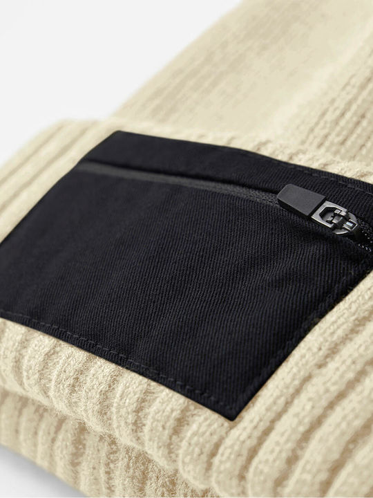 Beanie Unisex Σκούφος Πλεκτός σε Μπεζ χρώμα