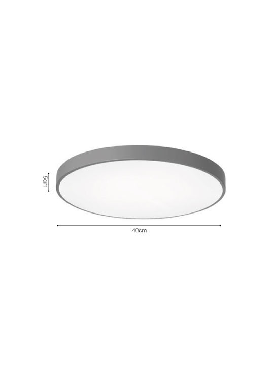 Inlight Deckenleuchte montieren 30cm Grau mit Integrierte LED 42035-D-Grau