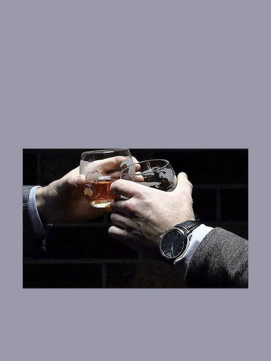 Carafă de Servire din Sticlă pentru Whiskey 22cm cu Dop și Pahare Gri