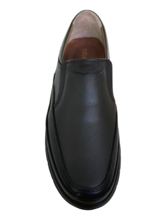 Loafers Din Piele Mocasini Barbati În Culoare Neagră