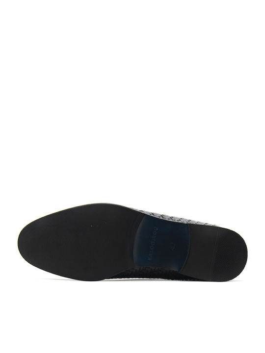 Δερμάτινα Ανδρικά Loafers σε Μπλε Χρώμα