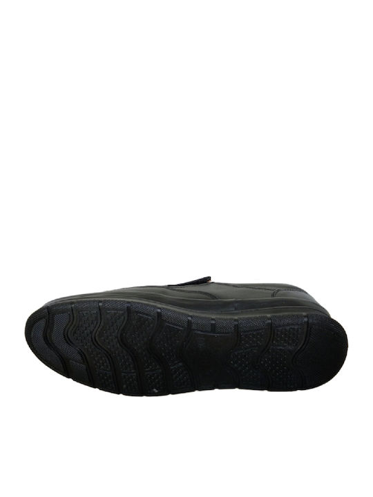 Loafers Din Piele Mocasini Barbati În Culoare Neagră
