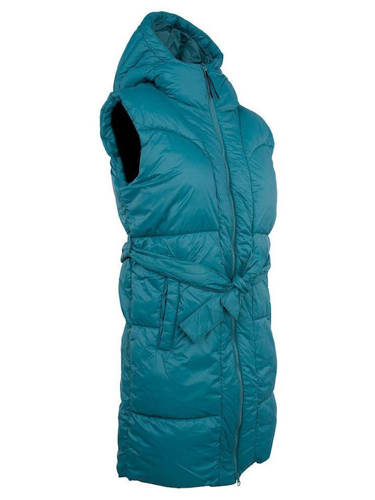Women's Sleeveless Jacket for Winter Turquoise