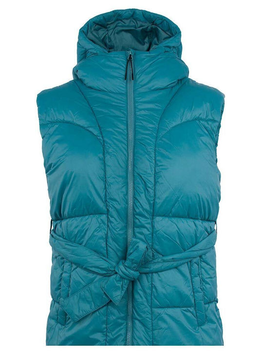 Women's Sleeveless Jacket for Winter Turquoise