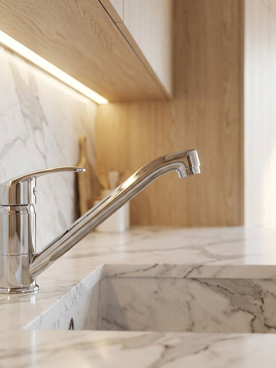 Avizar Chrome Kitchen Faucet Anti-splash 360° Swivel Silver