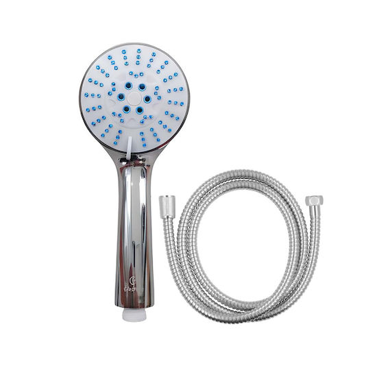 Avizar Bathroom Shower Head 1.5m Stainless Steel Hose Silver