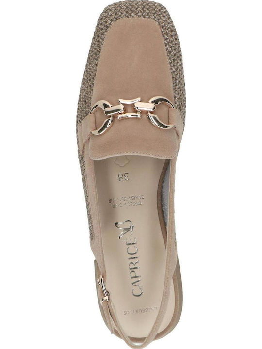 Women's Ballerina Shoes Slingback In Beige Colour