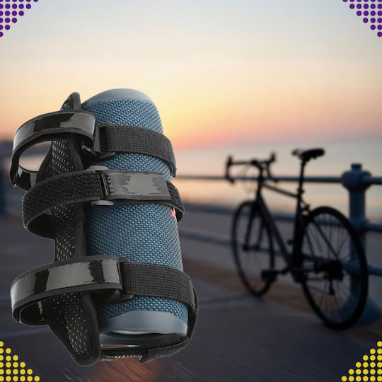 Suport Bidon Bicicletă Trotinetă Zola Prindere cu Velcro Ghidon Cadru Montare Circumferință Maximă 35 Cm PVC Negru