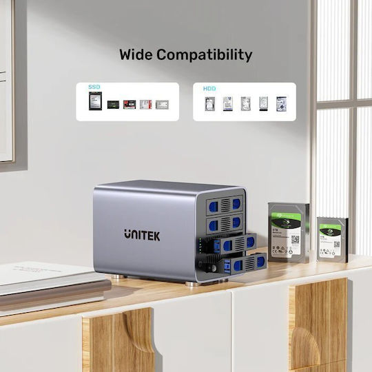 Unitek 4-bay External Sata 2.5/3.5 Hdd Ssd Enclosure Raid Usb-a S1301a