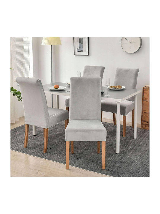 Elastic Chair Cover Gray 65x40cm 6 Pieces