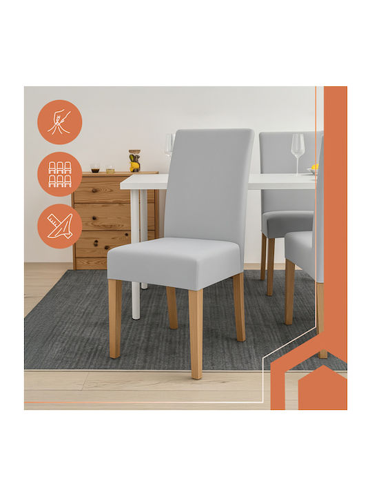 Elastic Chair Cover Gray 65x40cm 6 Pieces