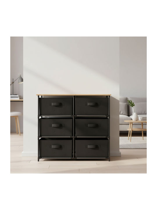 Sertar De Depozitare Din Metal și Țesătură L76xL30xÎ68cm