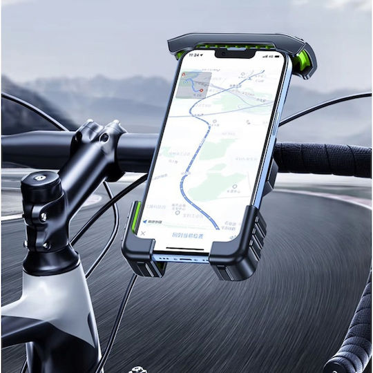 Suport Telefon Bicicletă Zola Reglabil 4.7-7” Prindere Ghidon Diametru 0.7-1.5" Clește cu Șurub Protecție Finisaj Silicon Abs Negru