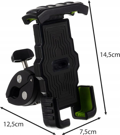 Suport Telefon Bicicletă Zola Reglabil 4.7-7” Prindere Ghidon Diametru 0.7-1.5" Clește cu Șurub Protecție Finisaj Silicon Abs Negru