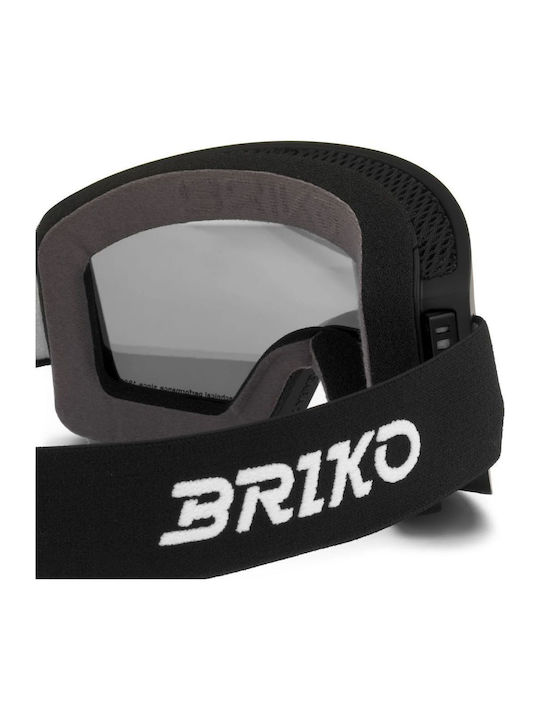 Briko Μάσκα Σκι & Snowboard Ενηλίκων Μαύρη με Φακό σε Μαύρο Χρώμα