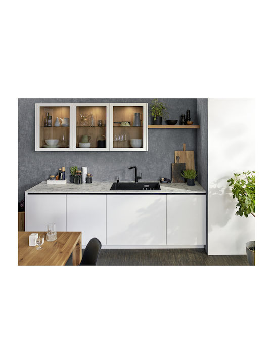 Blanco Eingebauter Inox Küchenspüle mit Wasserhahn M51xP78cm Schwarze
