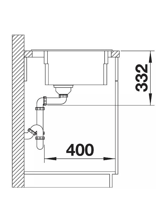 Blanco Undermount Kitchen Sink Inox with Faucet L51xW60cm White