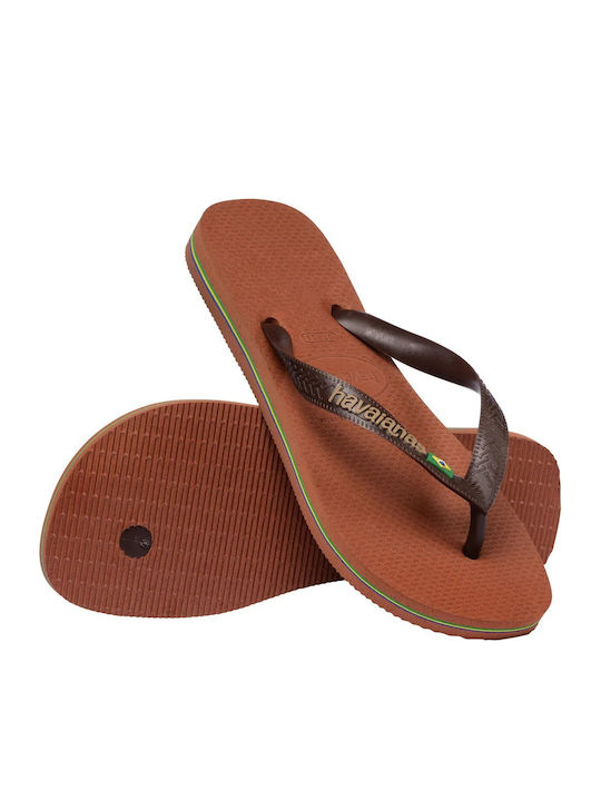 Brasil Logo Slapi Bărbați Flip Flops Portocalii