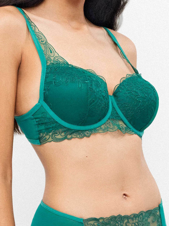 Gisela Lace Underwear Set Bralette With Slip Green
