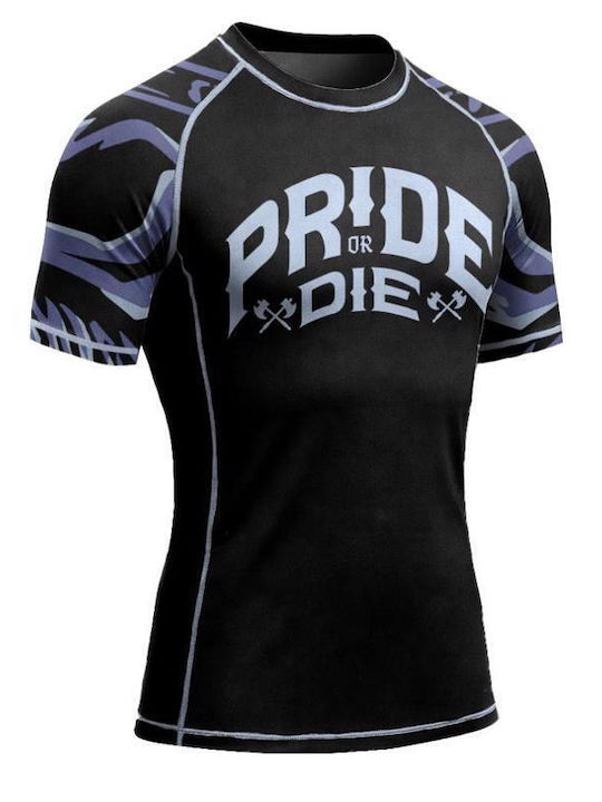 PrideOrDie Ανδρική Κοντομάνικη Μπλούζα POD299 για Jiu-Jitsu Μαύρη