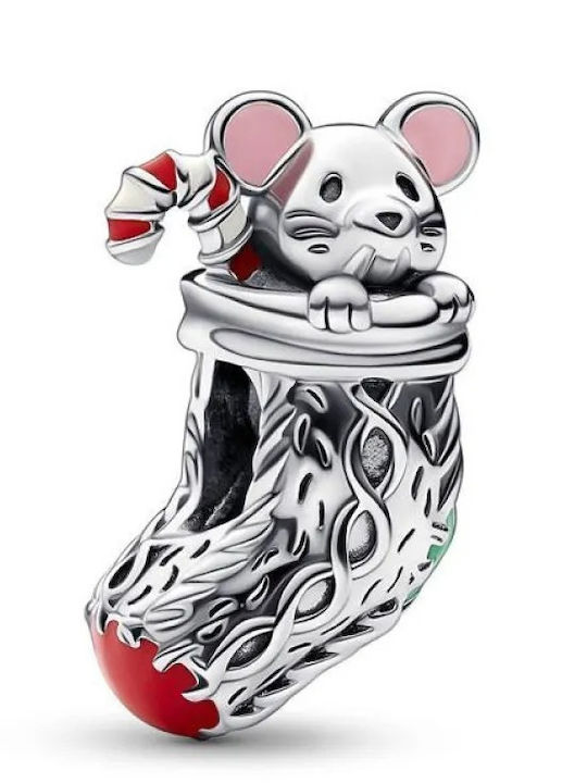 Pandora Χριστουγεννιάτικο Ποντίκι Charm από Ασήμι Pandora Χριστουγεννιάτικο Ποντίκι Charm από Ασήμι