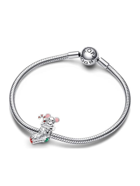 Pandora Charm Șoarece de Crăciun din Argint