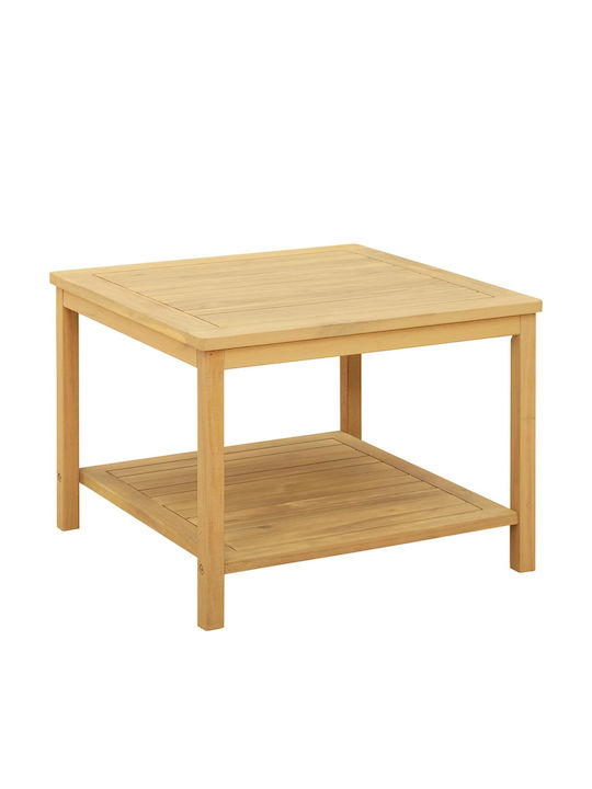 Sitting Room Table for Small Outdoor Spaces Made of Acacia Brown 60x60x45cm