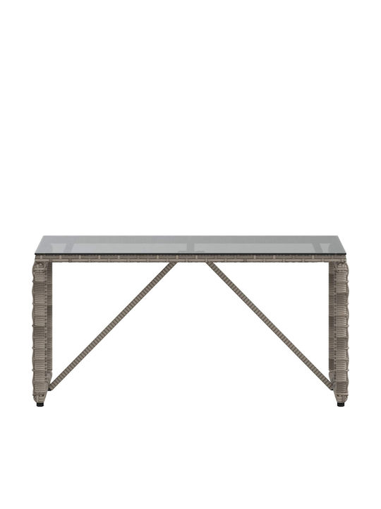 Sitting Room Table for Small Outdoor Spaces Rattan Gray and Black 80x40x40cm