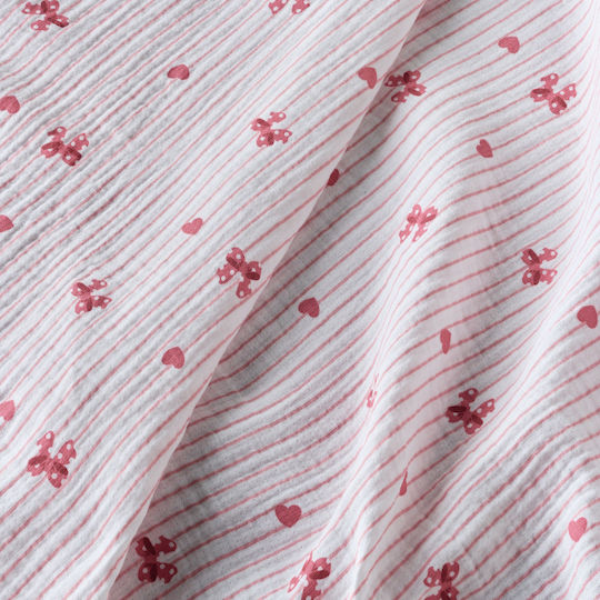 Kentia Sassy Muslin Blanket Single 160x240cm Pink