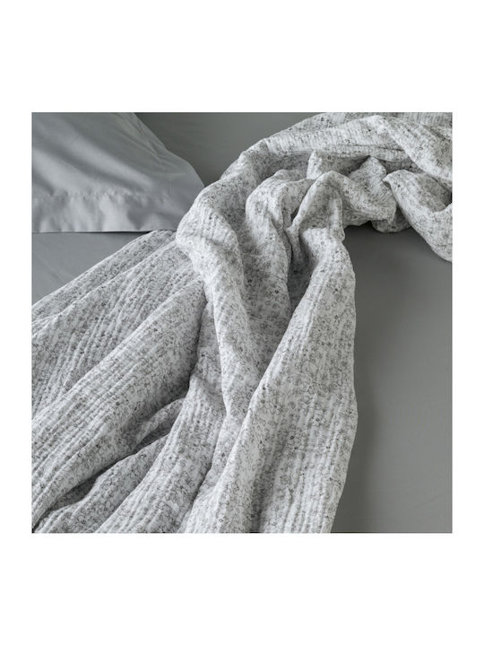 Kentia Evanthia Decke Mousseline King Size 260x240cm Grau-Weiß