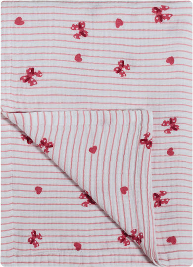 Kentia Sassy Muslin Blanket Single 160x240cm Pink