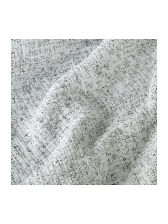 Kentia Evanthia Decke Mousseline King Size 260x240cm Grau-Weiß