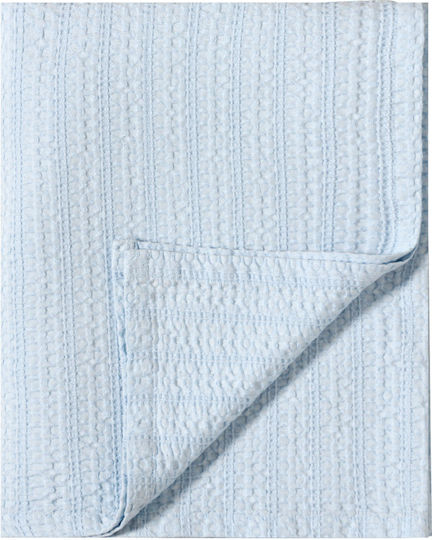 Kentia Emery Pique Blanket Single 160x240cm Light Blue
