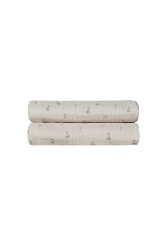 Kentia Luma Muslin Blanket Half Double 180x240cm Ecru
