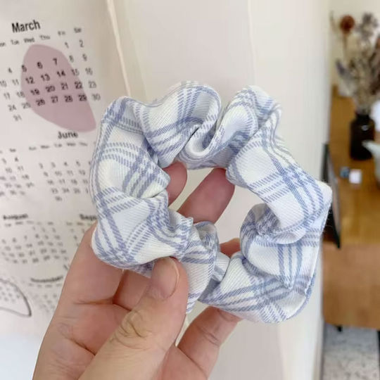 Avizar Klassischer Scrunchy Haar In Flanell Karo Minimalist Weiß Schwarz