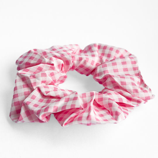 Avizar Classic Scrunchie Vichy Cotton Hair Vintage Pink Pink