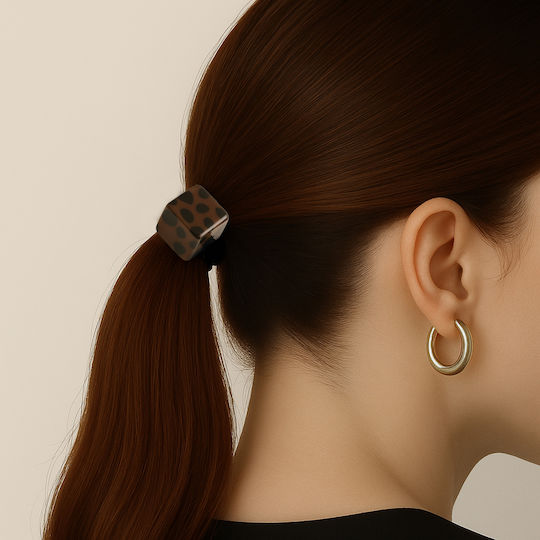 Avizar Casual Elastic Cubic Leopard Pearl Hair Minimalist Light Brown Brown Beige