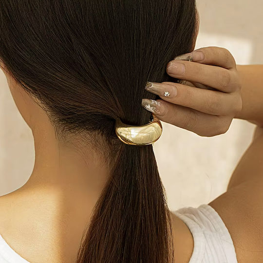 Avizar Casual Elastic Hair Golden Refined Arcuate Parure Black Gold