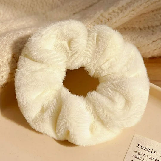 Avizar Ластик За Коса Scrunchie От Минки Плюш Мек Бежов Бежов