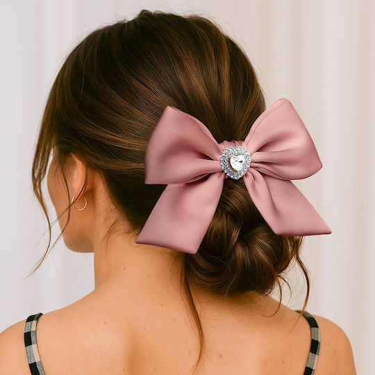 Avizar Klassischer Scrunchy Schmetterling Samt Haar Rosa Diamant Rosa