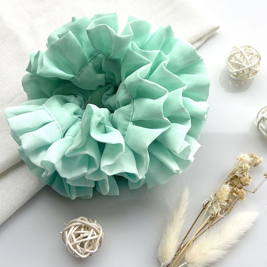 Avizar Scrunchie Maxi Păr Din Muselină Vaporoasă Casual Verde Verde