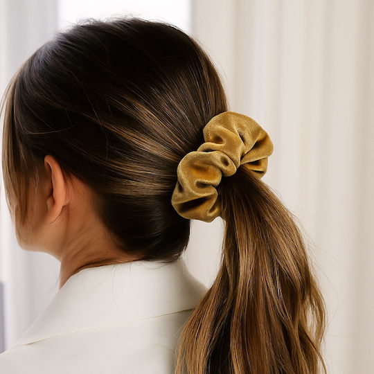 Avizar Scrunchie Maxi Ластик За Коса От Велур Уни Кежуъл Жълт