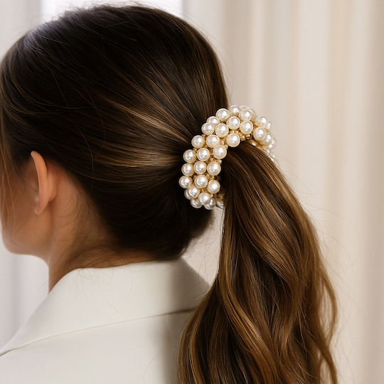 Avizar Elastic Hair Brilliant Beads Glamor White White