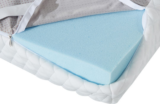 Mattress Topper Double Memory Foam with Removable Cover and Strapped 150x200x8cm